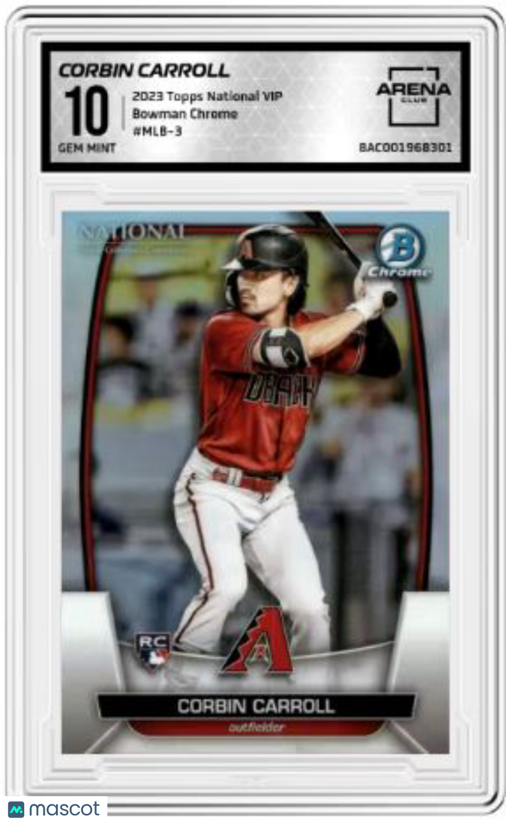 2023 Topps Bowman Chrome National VIP Corbin Carroll #MLB-3 RC Arena Club 10
