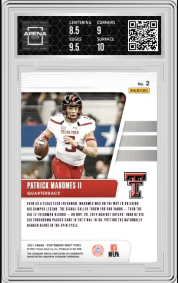 2021 Panini Contenders Draft Picks Patrick Mahomes II #2 Campus Legends AC 9