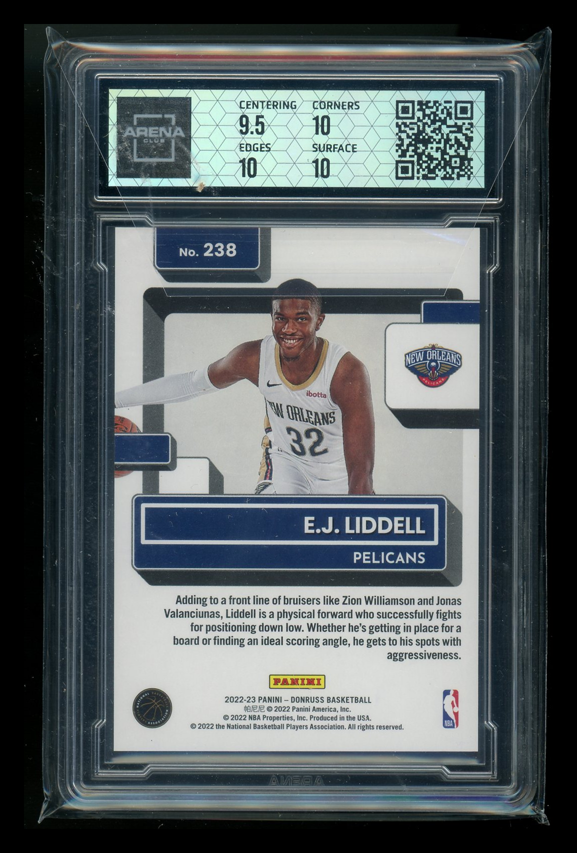 2022-23 Panini Donruss Rated Rookie Holo Laser E.J. Liddell #238 011/149 AC 10