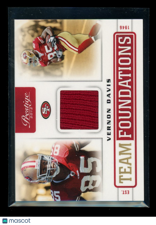 2012 Panini Prestige Team Foundations Vernon Davis #34 Player-worn 103/249