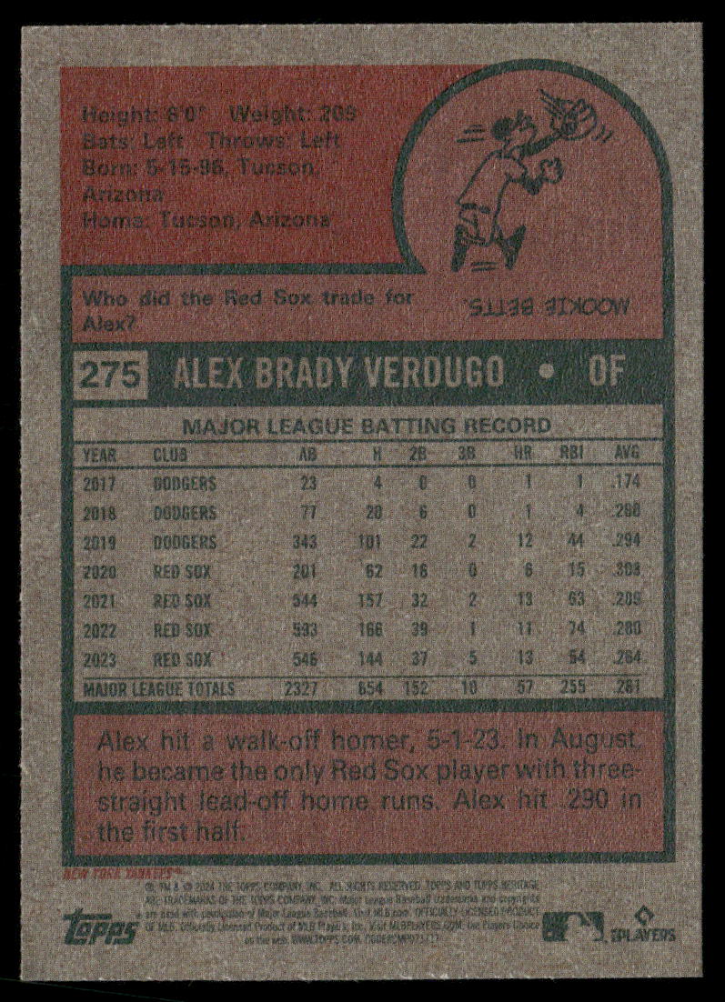 2024 Topps Heritage Alex Verdugo #275 Baseball