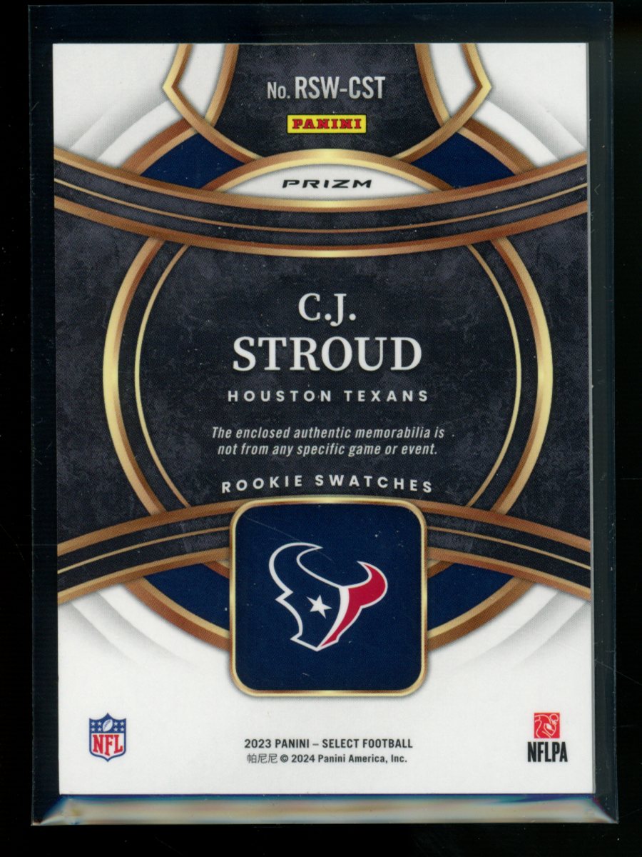 2024 Panini Select Prizm C.J. Stroud #RSW-CST RC Patch Football