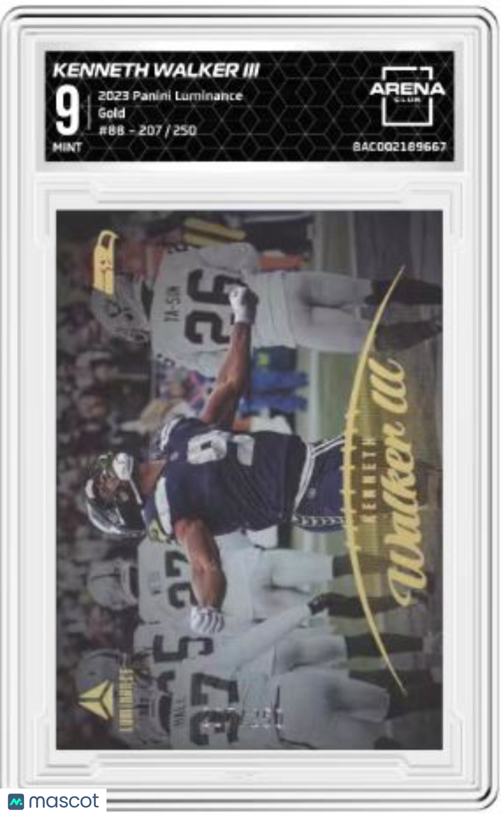 2023 Panini Luminance Kenneth Walker III #88 Gold 207/250 Football Arena Club 9