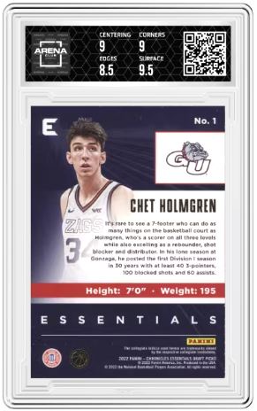 2022-23 Panini Chronicles DP Chet Holmgren #1 Essentials Arena Club 9