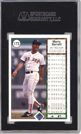 1989 Upper Deck Marty Barrett #173 Baseball SGC 8