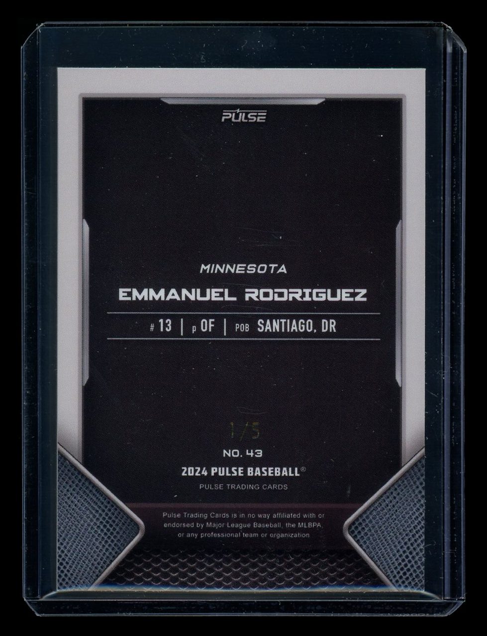 2024 Pulse Baseball Emmanuel Rodriguez #43 1/5 Baseball