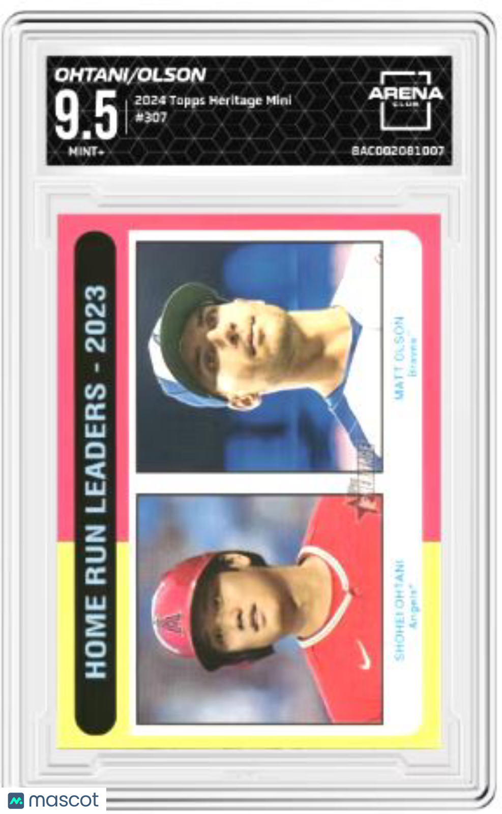 2024 Topps Heritage Mini Home Run Leaders 2023 Shohei Ohtani / Matt Olson #307