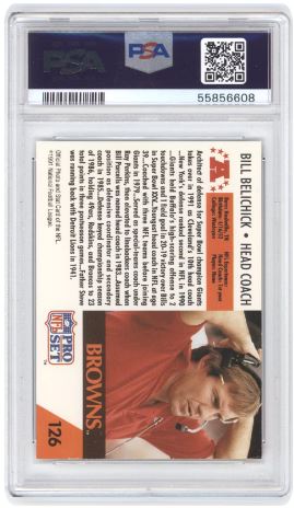 1991 Pro Set Bill Belichick #126 Football PSA 7