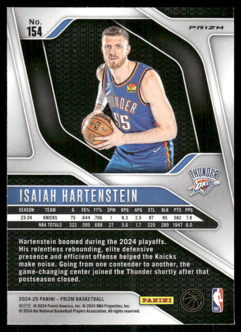 2024-25 Panini Prizm Basketball Isaiah Hartenstein #154 Red White Blue