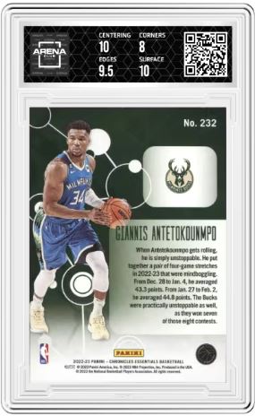 2022 Panini Chronicles Giannis Antetokounmpo #232 Pink Arena Club 8.5