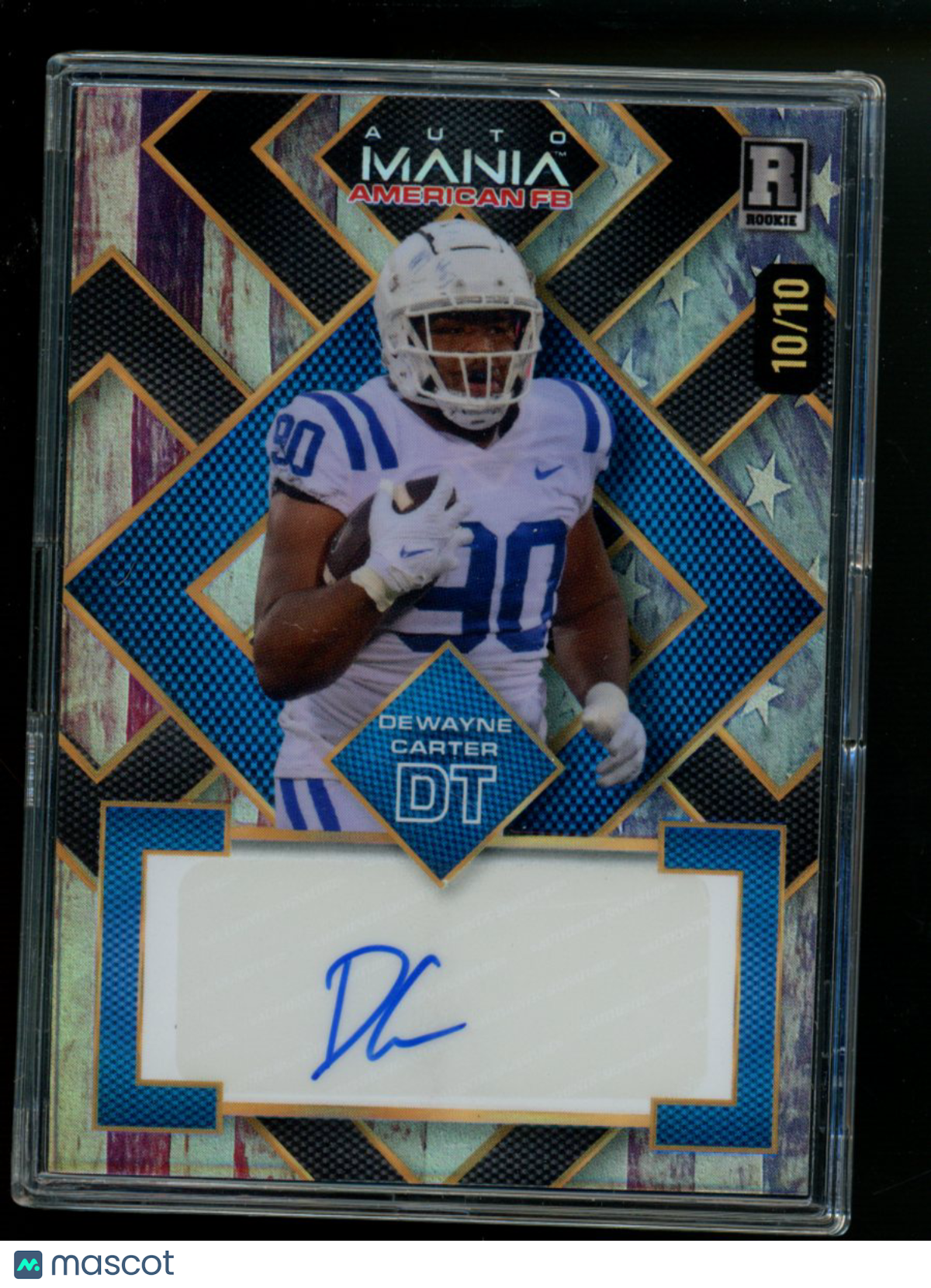 2024 Wild Card AutoMania American FB Dewayne Carter #AMASQ-DC 10/10 Football
