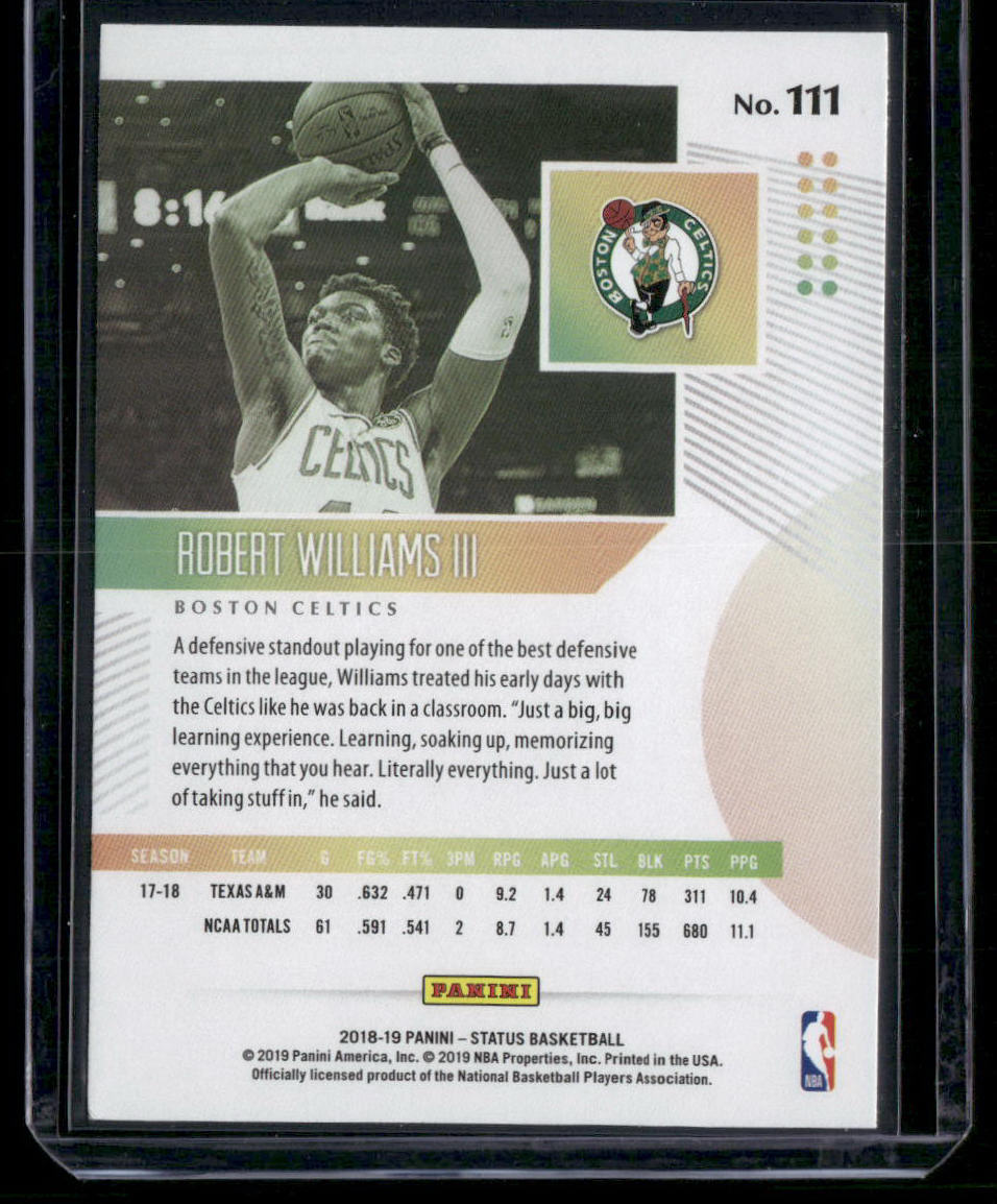 2018 Panini Status Basketball Robert Williams III #111 RC Basketball