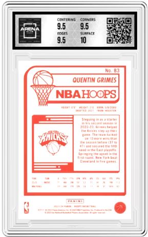 2023-24 Panini NBA Hoops Quentin Grimes #83 Red Back Basketball Arena Club 10