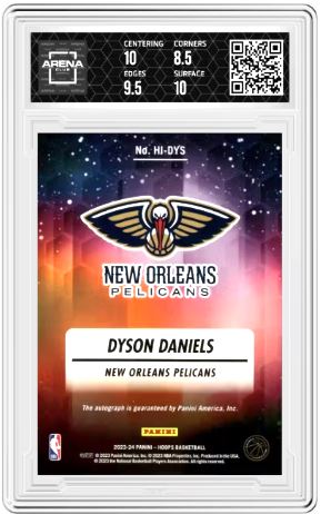 2023-24 Panini NBA Hoops Dyson Daniels #HI-DYS Hoops Ink AC 9 Auto 10