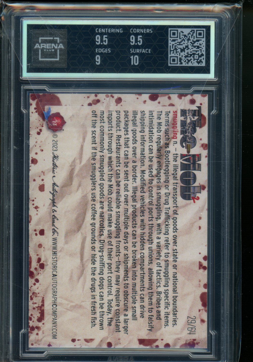 2023 Historic Auto The Mob 2 Smuggling 29/64 #21 Arena Club 9.5