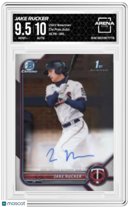 2022 Bowman Jake Rucker #CPA-JRK Chrome Prospect Auto Baseball Arena Club 9.5