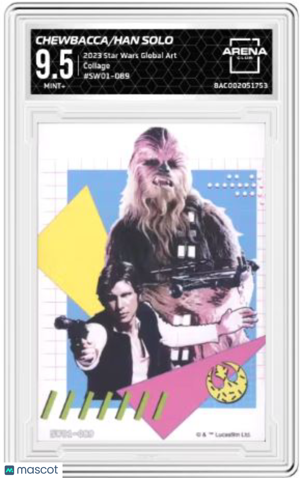 2023 Star Wars Global Art Han Solo Chewbacca #SW01-069 Arena Club 9.5