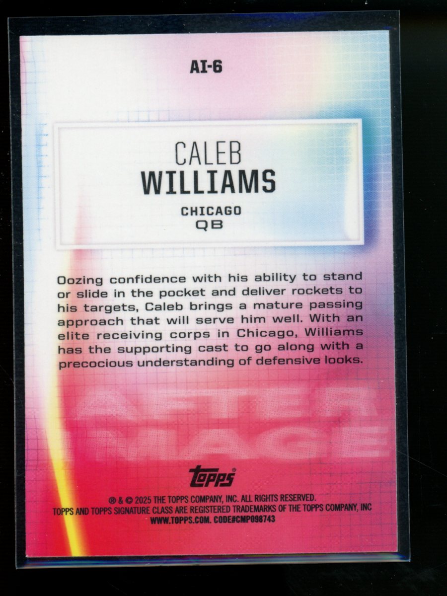 2025 Topps After Image Caleb Williams #AI-6 RC Football