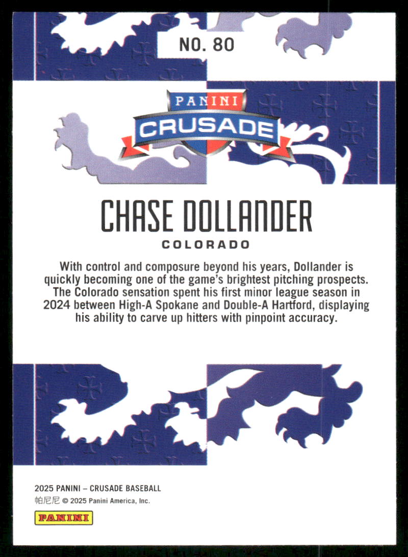 2025 Panini Crusade Chase Dollander #80 RC Baseball