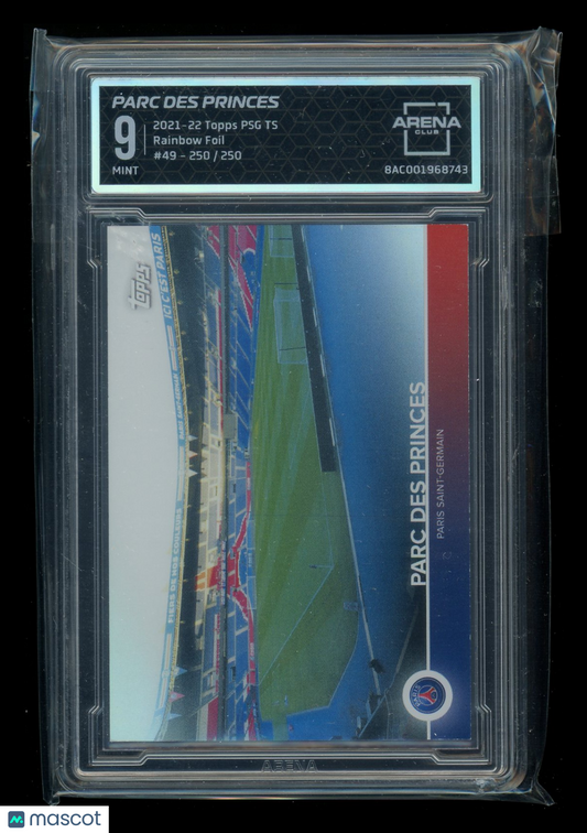 2021-22 Topps PSG TS Rainbow Foil Parc Des Princes #49 250/250 Arena Club 9