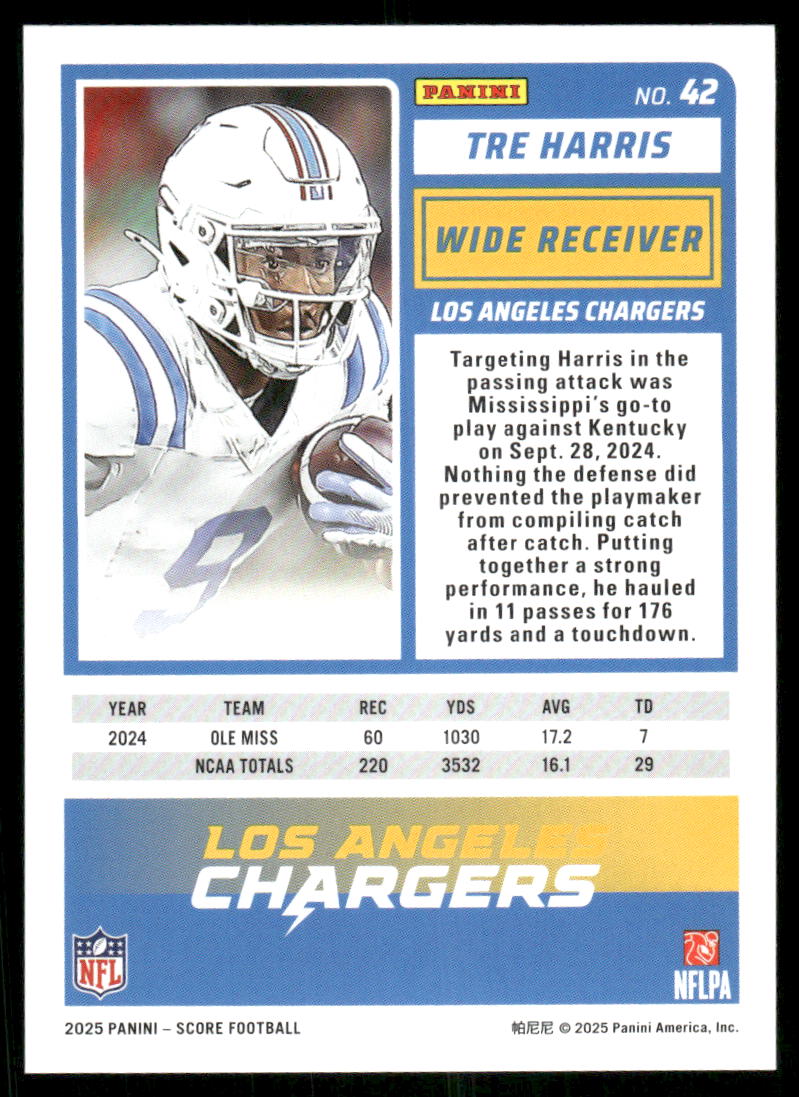 2025 Score A Treat Tre Harris #42 RC Football