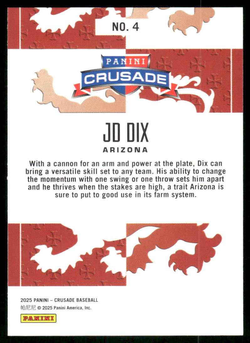 2025 Panini Crusade Baseball JD Dix #4 Baseball