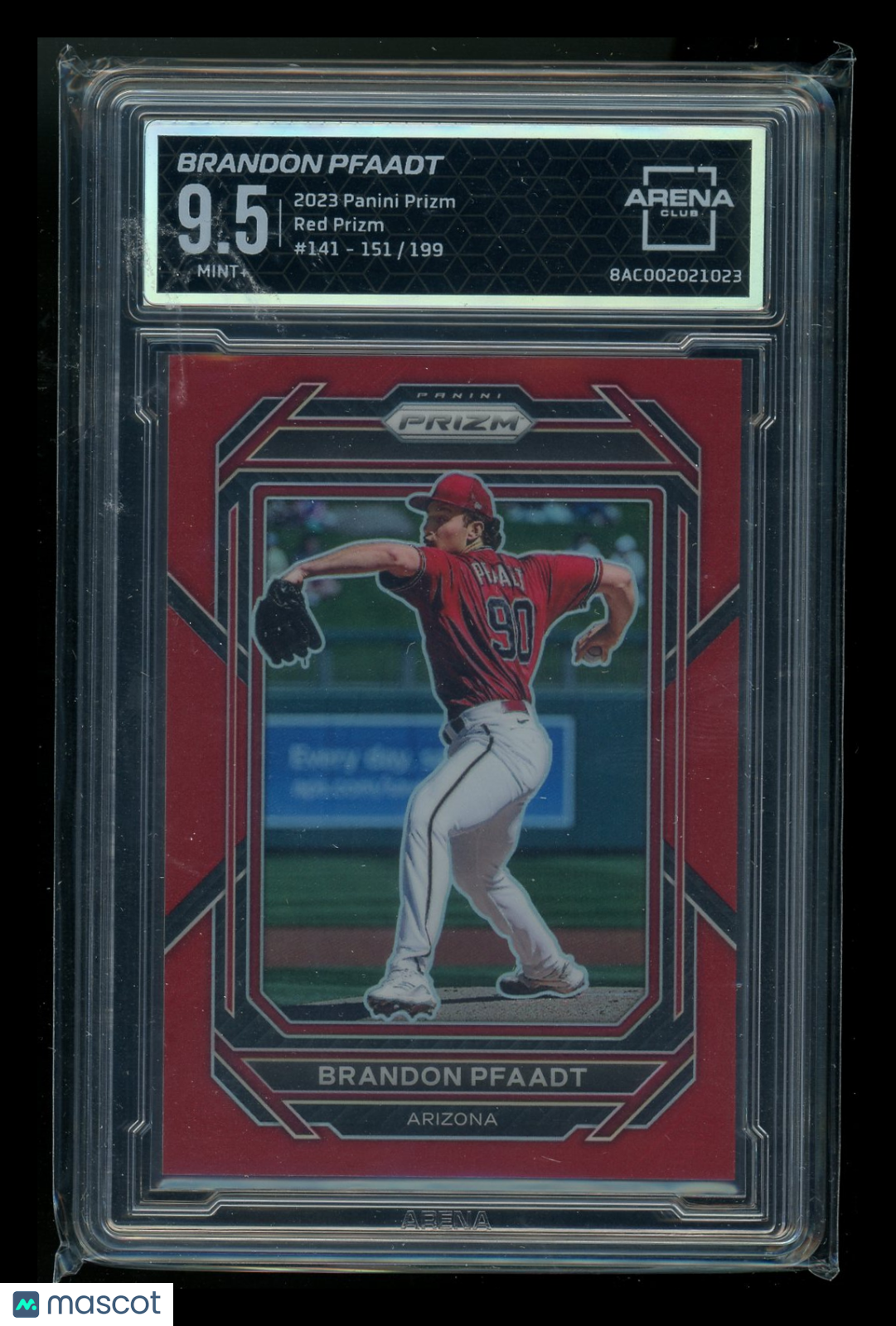 2023 Panini Prizm Brandon Pfaadt #141 Red 151/199 Baseball Arena Club 9.5