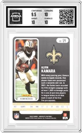 2022 Panini Absolute Alvin Kamara #54 Purple Rain 03/10 AC 10