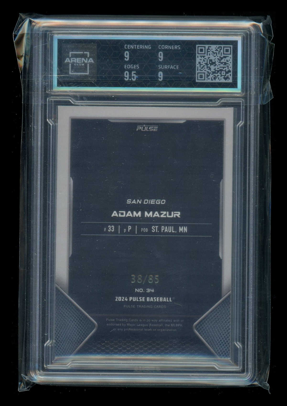 2024 Pulse Adam Mazur #34 Ruby 38/85 Baseball Arena Club 9