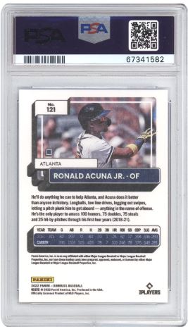 2022 Panini Donruss Ronald Acuna JR. #121 Independence Day Baseball PSA 9