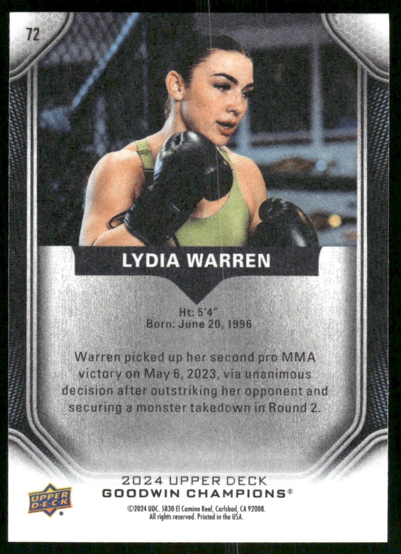 2024 Upper Deck Goodwin Champions Lydia Warren #72 MMA