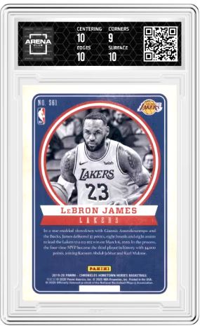 2019 Panini Chronicles LeBron James #561 Hometown Heroes Arena Club 9.5