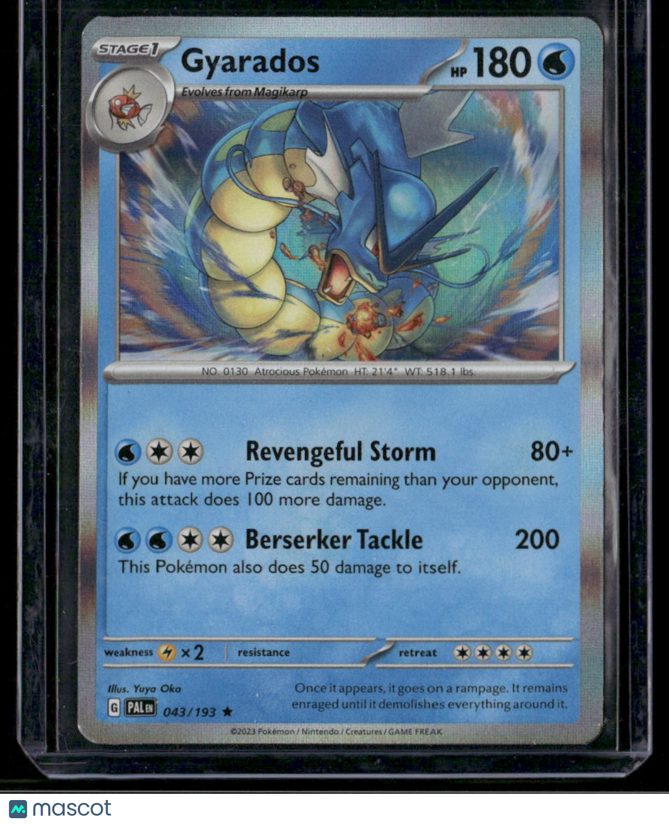 2023 Pokémon Gyarados #043/193 Holo Rare Scarlet & Violet - Paldea Evolved