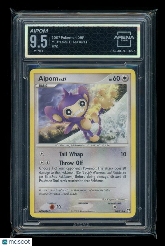 Aipom #70/123 Arena Club 9.5 2007 Pokemon D&P Mysterious Treasures