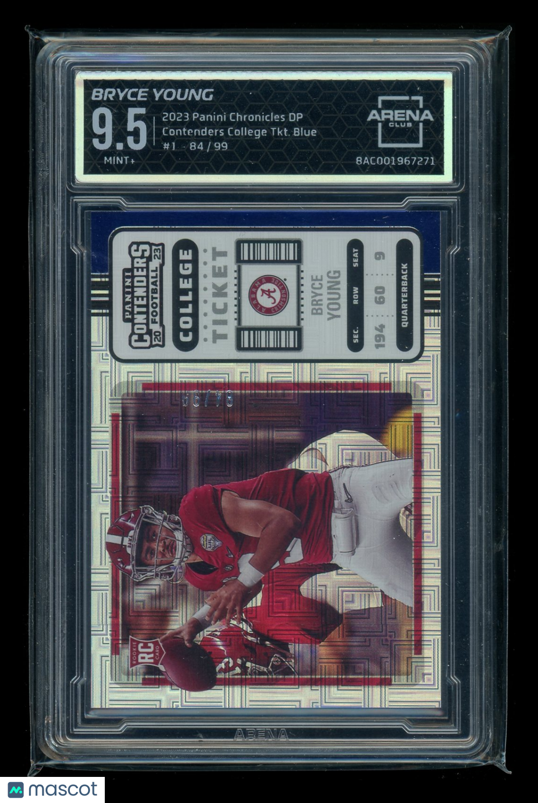2023 Chronicles Draft Picks Contenders Ticket Blue Bryce Young 84/99 AC 9.5