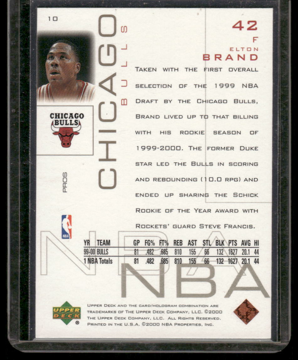 2000 Upper Deck Pros & Prospects Elton Brand #10 Basketball