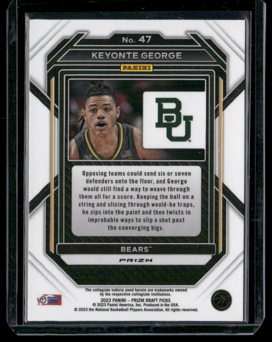 2023 Panini Prizm DP Keyonte George #47 Draft Picks RC Green Basketball