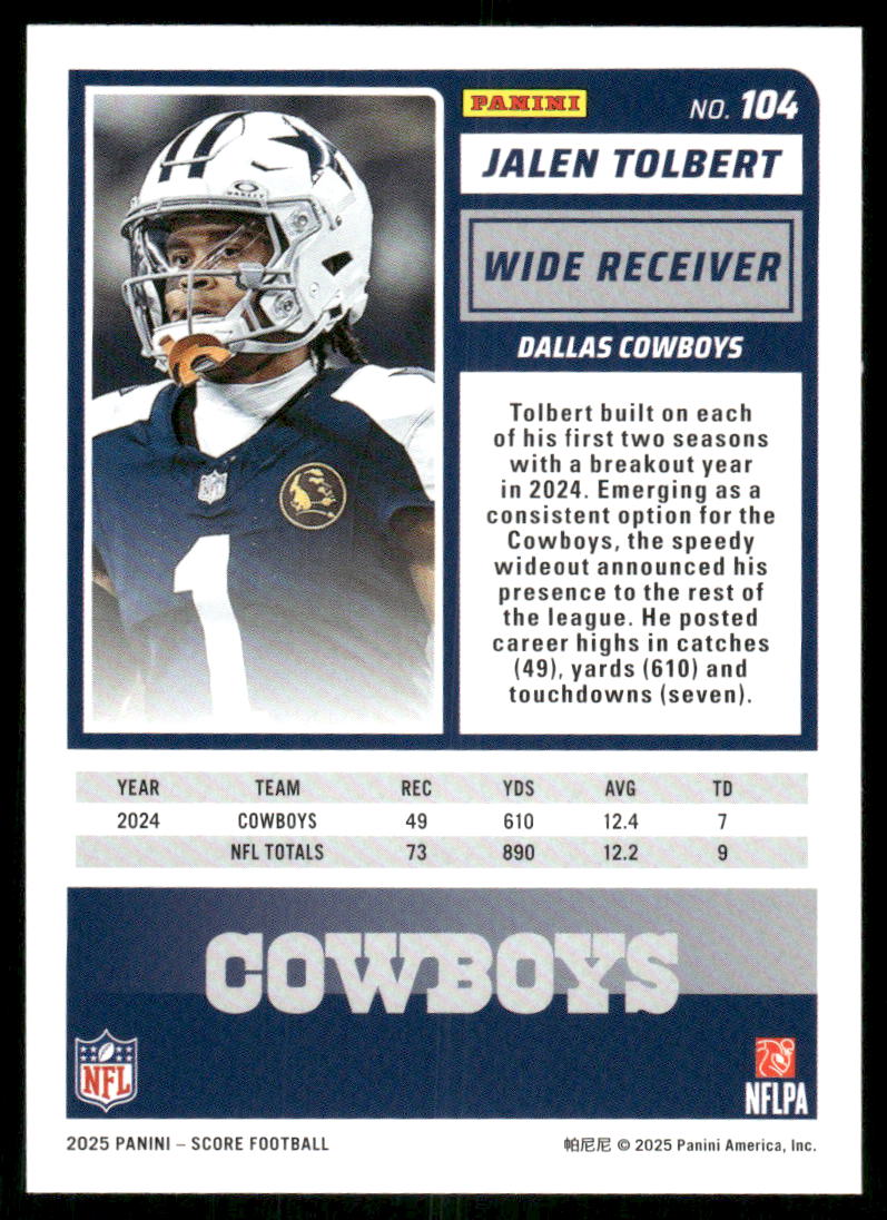 2025 Score A Treat Jalen Tolbert #104 Football