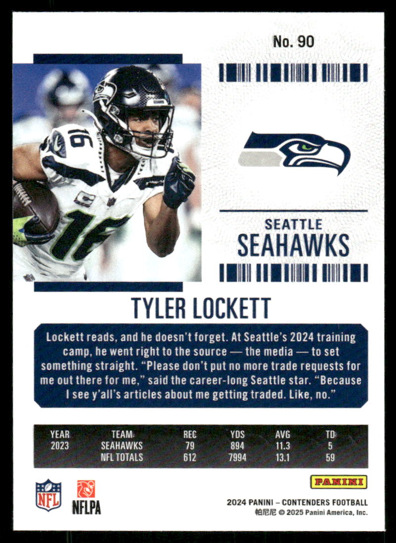 2025 Panini Contenders Football Tyler Lockett #90 Football