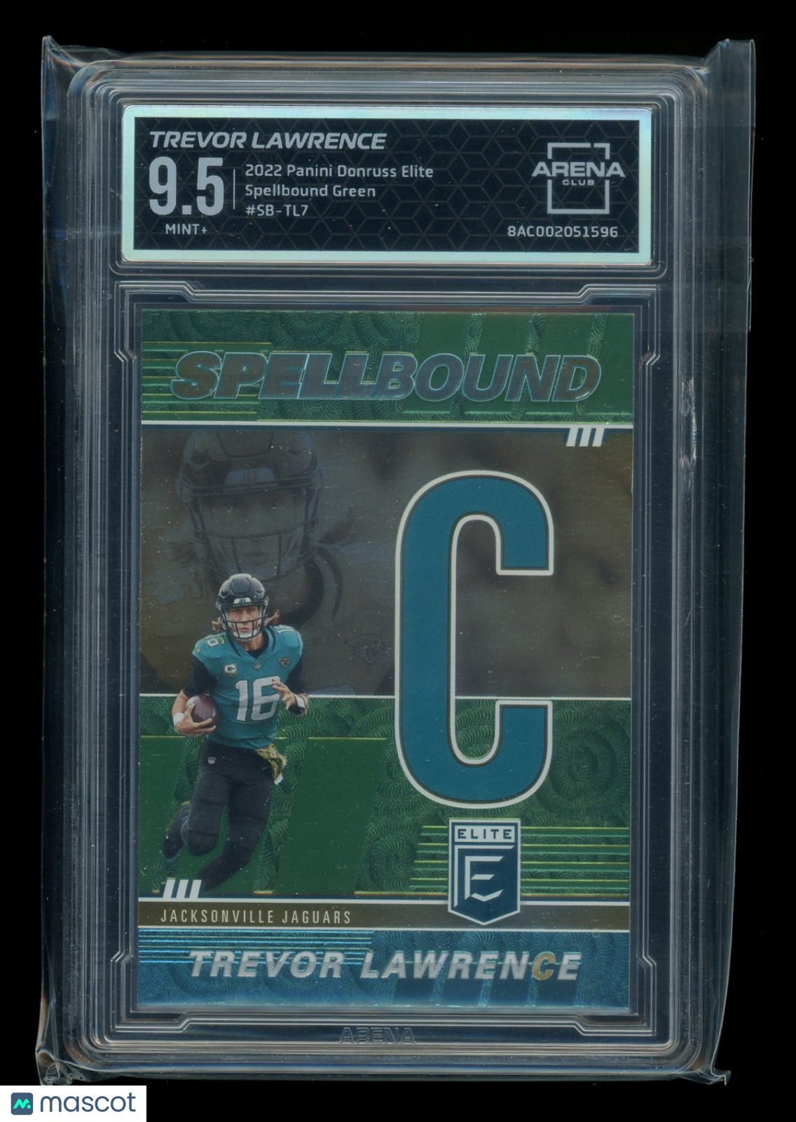 2022 Panini Donruss Elite Spellbound Trevor Lawrence SB-TL7 Green Arena Club 9.5