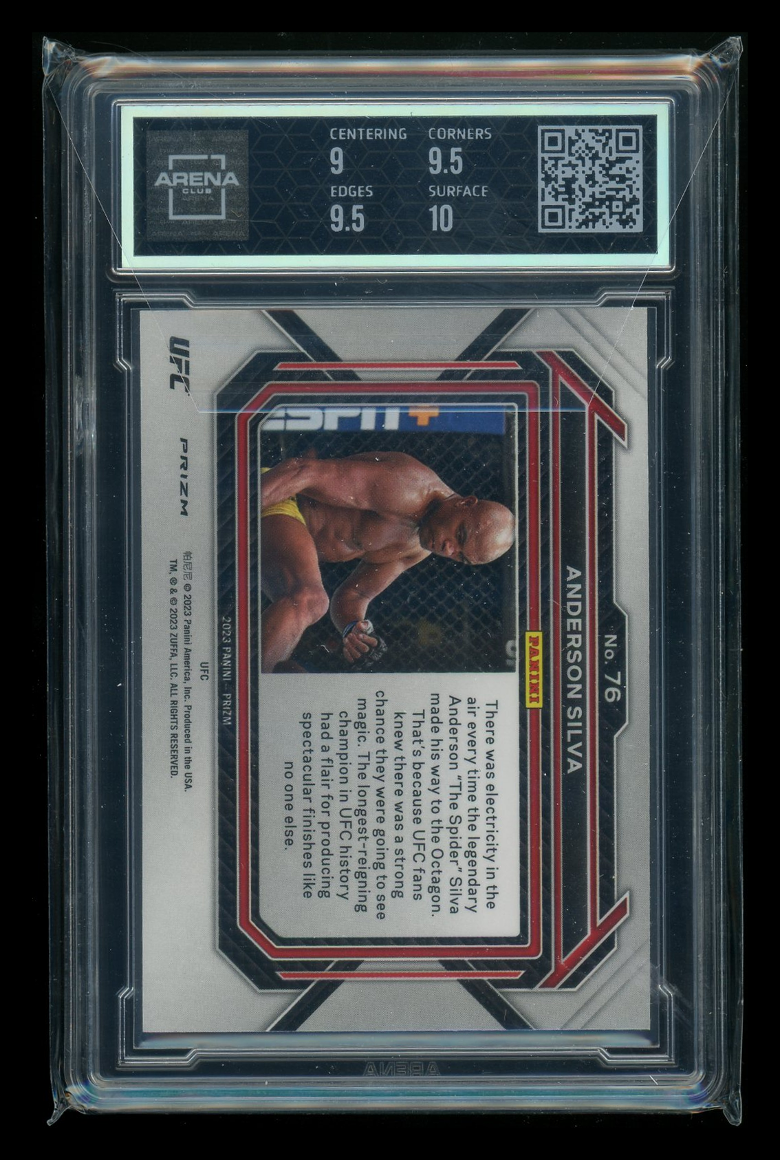2023 Panini Prizm UFC Ice Prizm Anderson Silva #76 MMA Arena Club 9.5