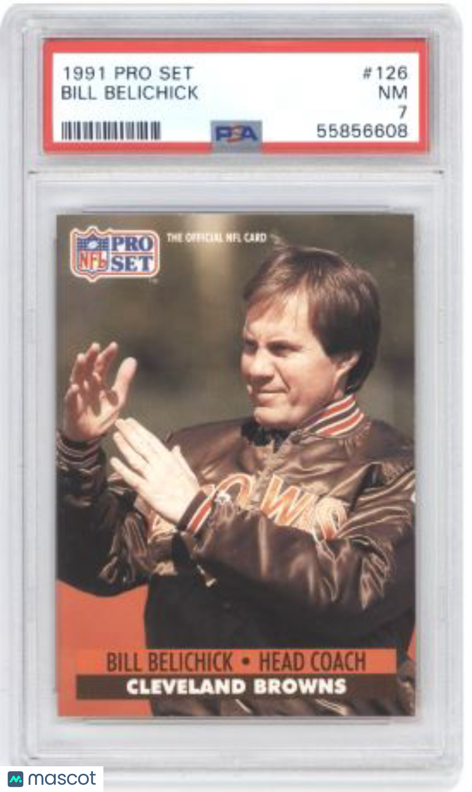 1991 Pro Set Bill Belichick #126 Football PSA 7