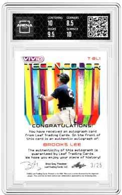 2022 Leaf Vivid Brooks Lee #T-BL1 Technicolor Auto White 03/25 AC 9