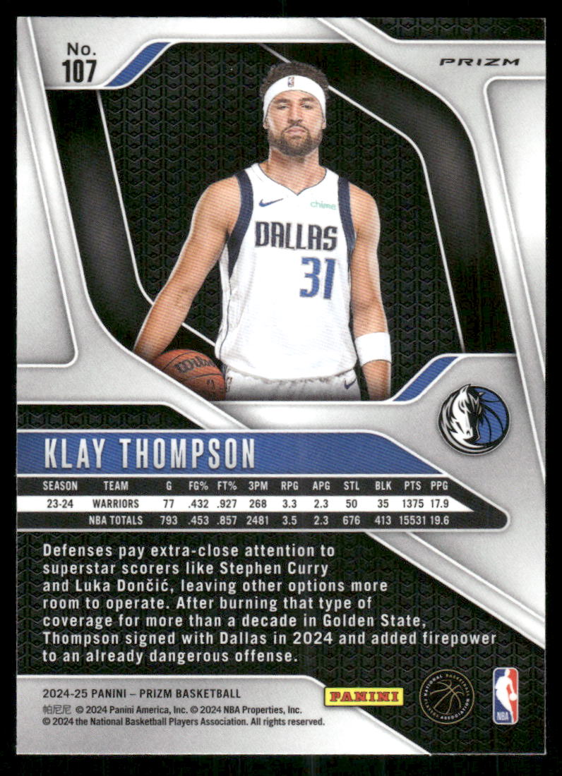 2024-25 Panini Prizm Basketball Klay Thompson #107 Red White Blue Basketball