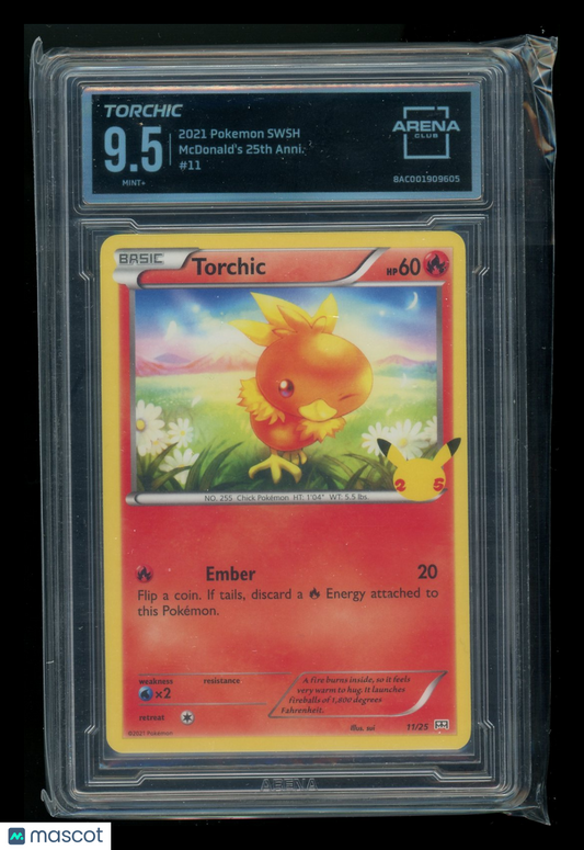 Torchic #11/25 Arena Club 9.5 2021 Pokemon SWSH McDonald's 25th Anniversary