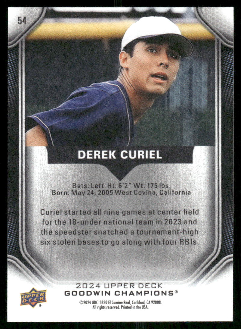 2024 Upper Deck Goodwin Champions Derek Curiel #54 Baseball