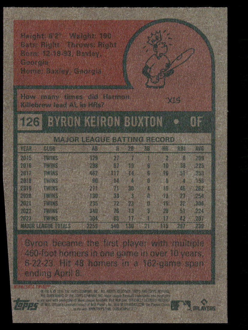 2024 Topps Heritage Byron Buxton #126 Baseball