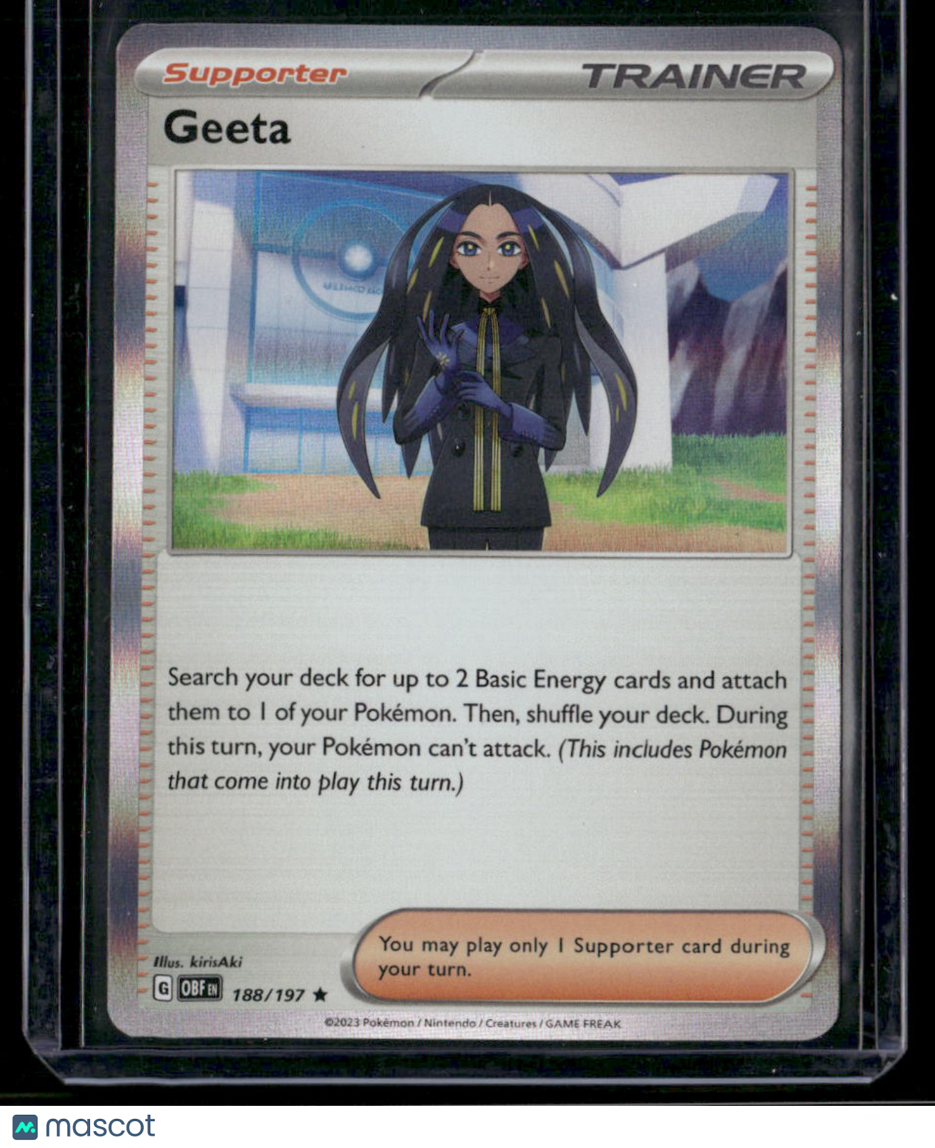 2023 Pokémon Geeta #188/197 Holo Rare Obsidian Flames