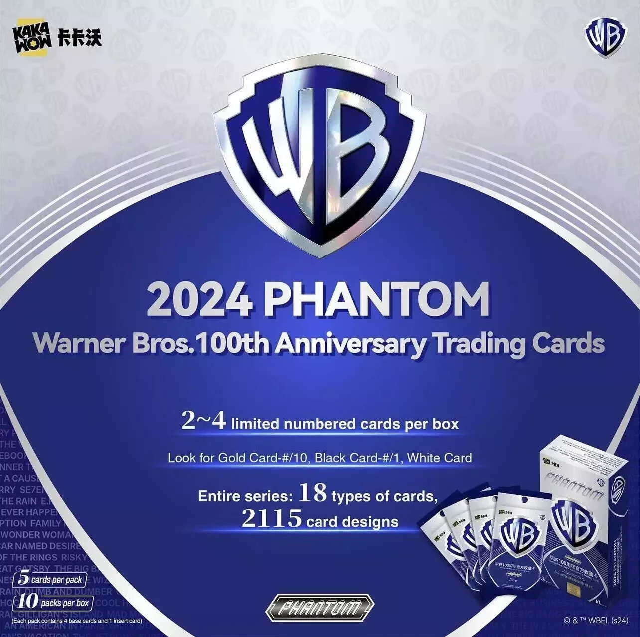 Kakawow 2024 PHANTOM Warner Bros 100th Anniversary Trading Cards Box Sealed NEW