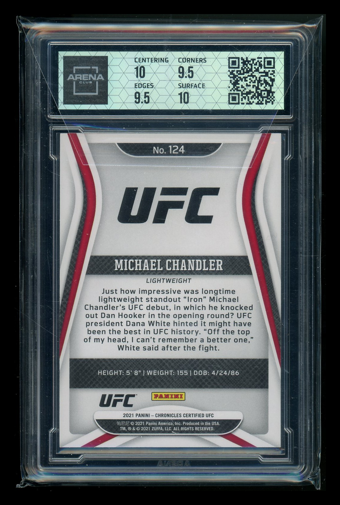 2021 Panini Chronicles Certified Michael Chandler #124 RC MMA Arena Club 10